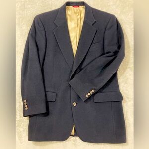 Jos A Banks Kent Blazer Mens Size 43L Navy Blue Wool Union Made Vintage